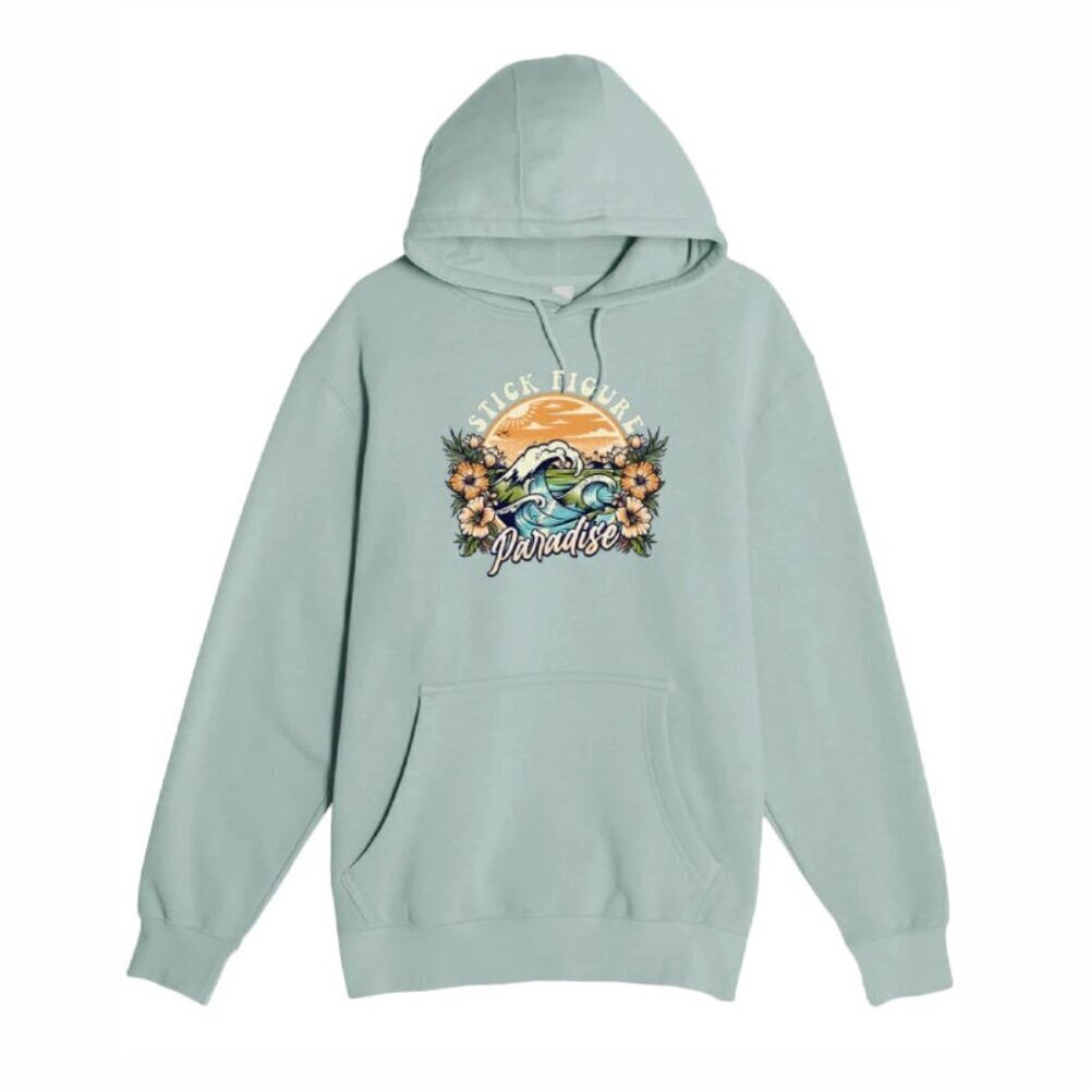 Stick Figure on a Lane Seven Tag Women's Hoodie Size XS Paradise Cozy Fleece